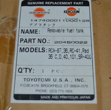 TOYOTOMI RADIANT 40 KEROSENE HEATER REMOVABLE FUEL TANK CANISTER 20450022, NEW