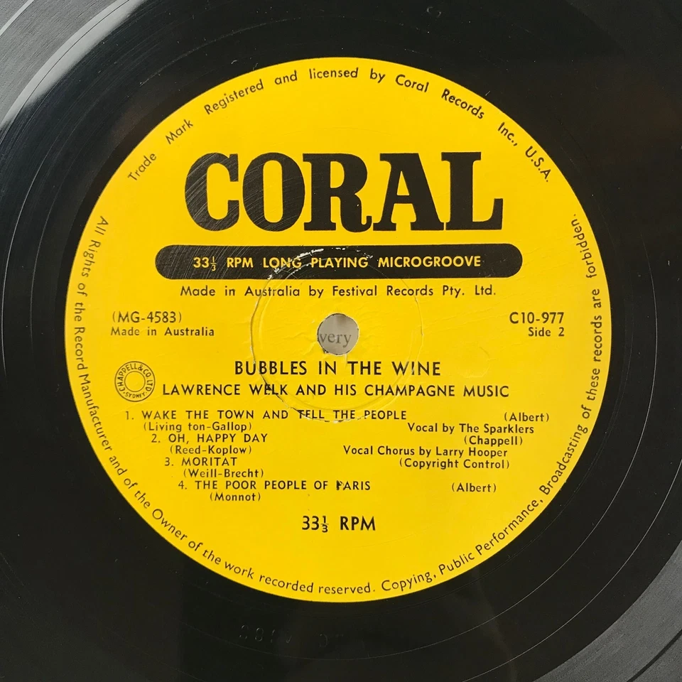 Bubbles in the Wine Lawrence Welk and his Champagne Music Vinyl Record - Image 4 of 4