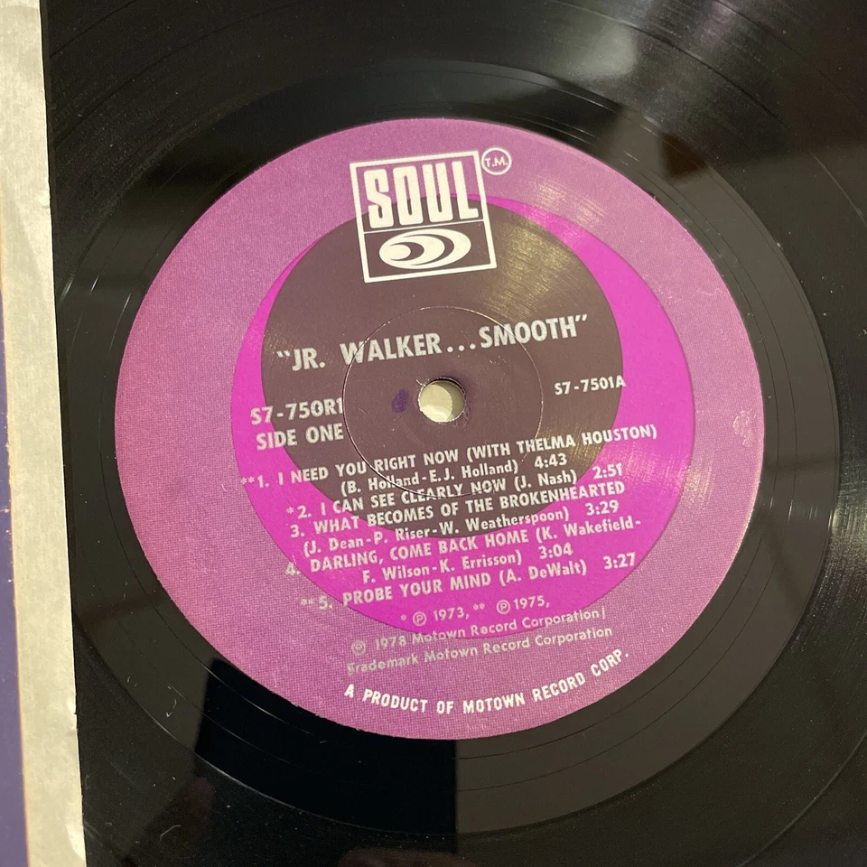 Jr. Walker Smooth LP Soul 1st USA Press Promo EX!!!! - Image 3 of 4