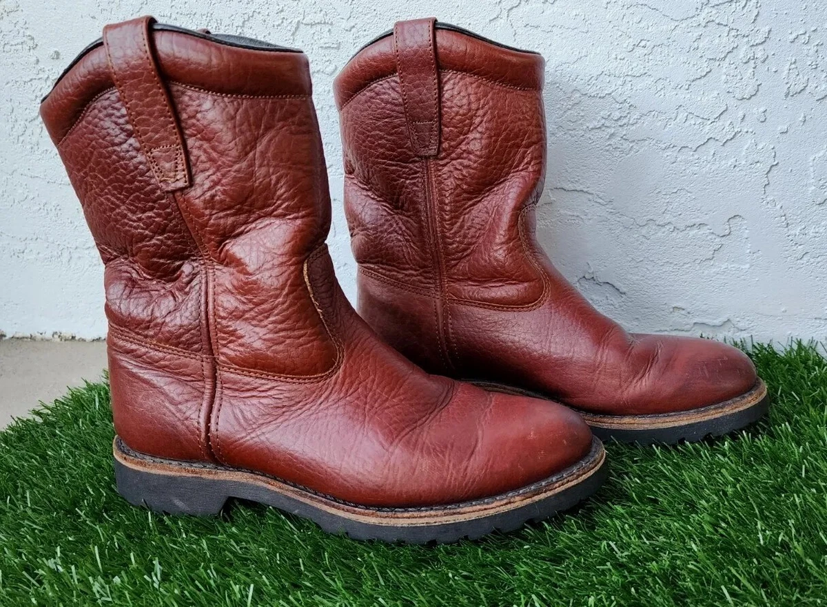 Leather pull on best sale boots