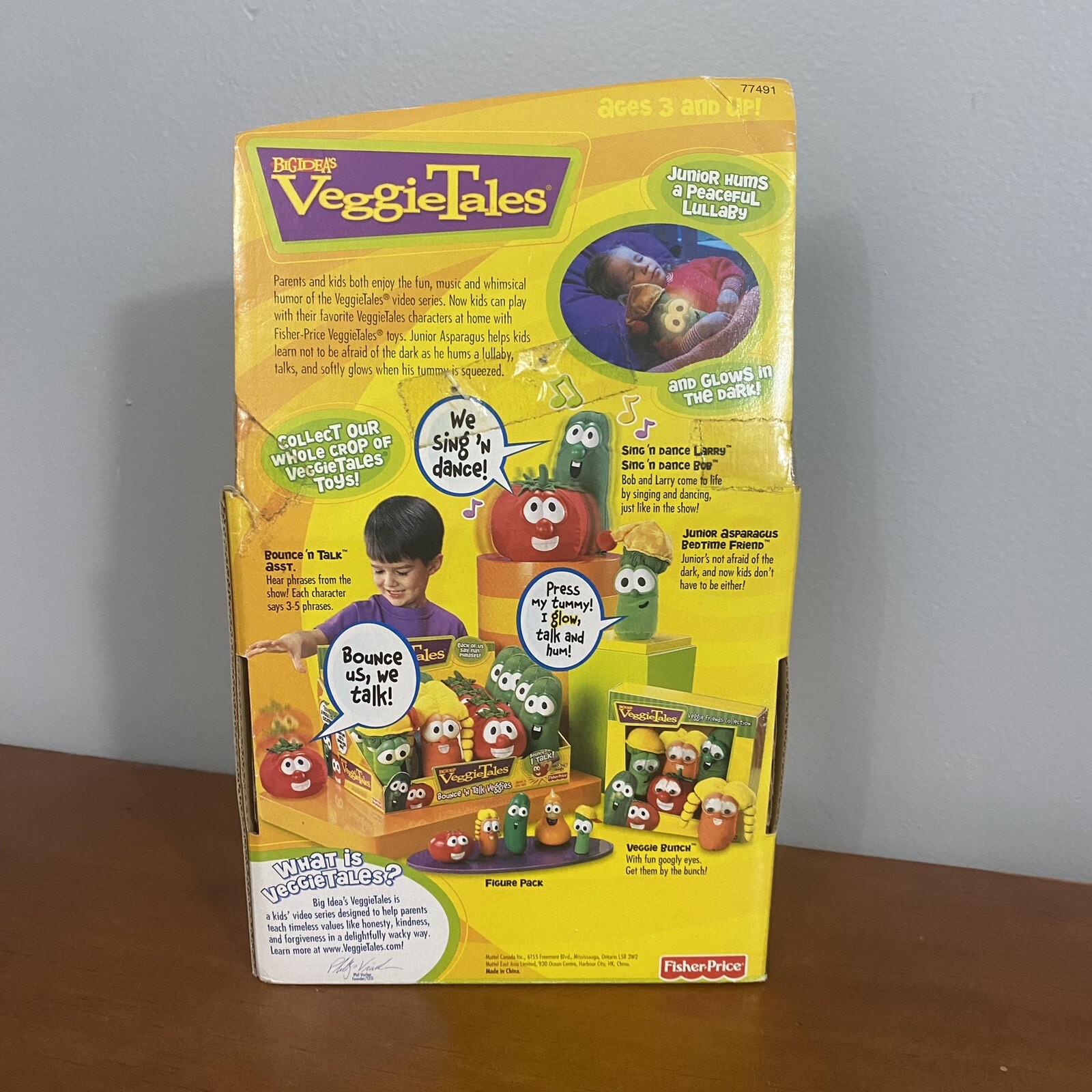 VeggiesTales Junior Asparagus Bedtime Friend Plush Fisher Price 2000