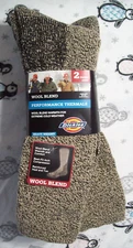 2 Pairs DICKIES WOOL BLEND HEAVYWEIGHT "PERFORMANCE THERMALS" SOCKS -Sizes 6-12