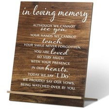 Memorial Table Sign for Wedding, Wedding Wooden Decorations for Reception, Sy...