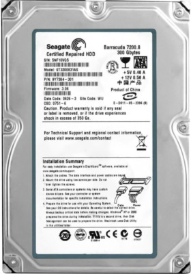 FESTPLATTE SEAGATE BARRACUDA 7200.8 ST3300831AS 300GB 7.2K 8MB SATA 3.5'' Zoll