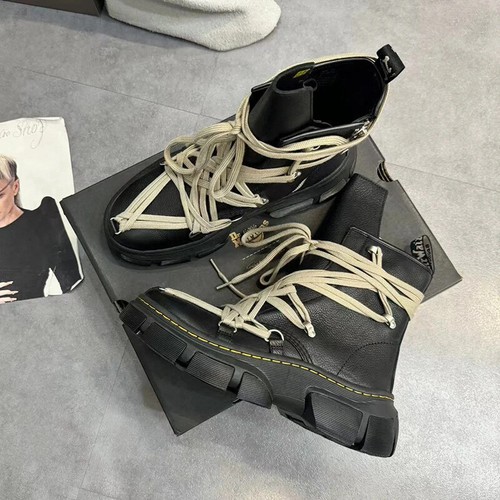 RRRRi)c)k Owens Lace-up boots Side zippers men's and women's boots - Picture 3 of 25