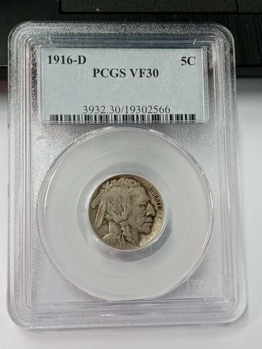 1916-D Buffalo Nickel 5C PCGS VF30