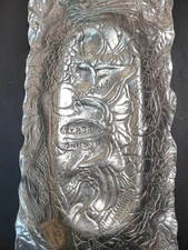 Arthur Court 12"X6" Rabbit Tray Cornucopia/Pumpkin/Thanksgiving/Aluminum/Veggies