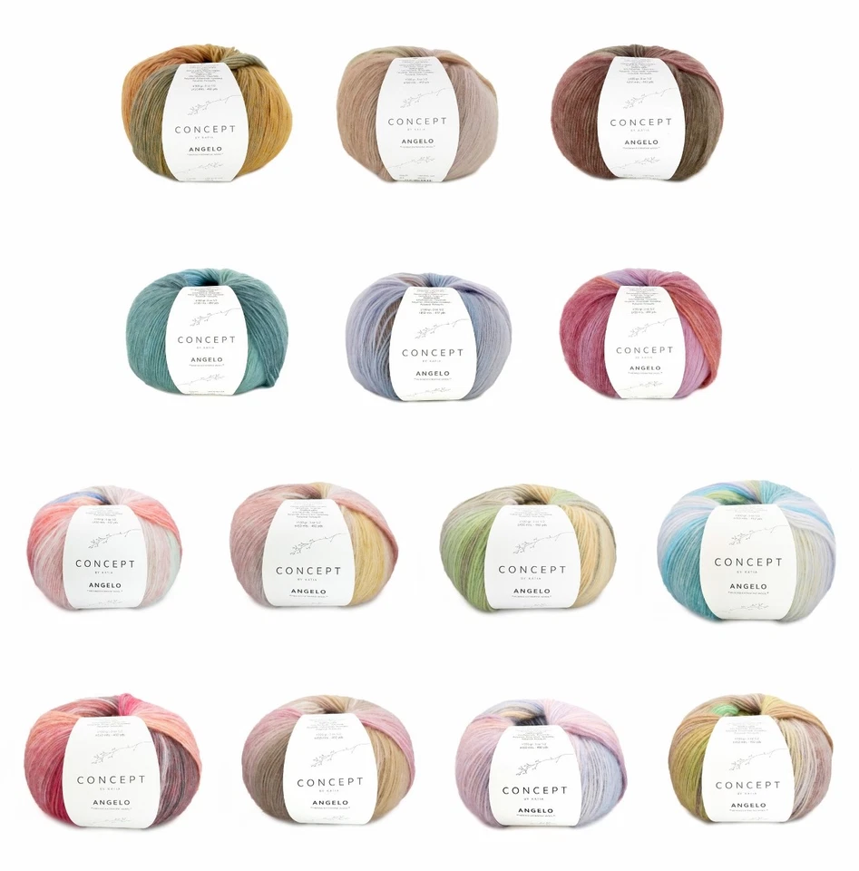 100g Katia Concept Angelo Farbverlaufsgarn Wolle stricken häkeln GP 225,00€/kg