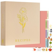 Lanpn Recipe Binder 8.5x11 3 Ring Kit, Waterproof 8.5 x 11 inches, Oat