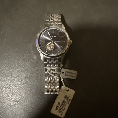 $550 MSRP| BULOVA 96A190 Skeleton Mechanical Stainless Steel Men's Watch- 'RARE'