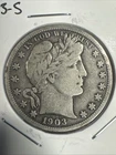 1903-S San Francisco Mint Silver Barber Half Dollar *VG FEATURES *