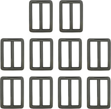10 Pcs 1-1/4 Inch Metal Slide Buckles, Zinc Alloy Tri-glide Buttons, Webbing Str