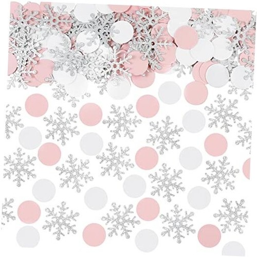 200Pcs Snowflakes Decorations for Winter Wonderland, Silver Snowflake Confetti