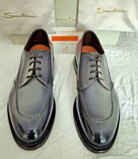  Santoni Kakumyo Derby Brogue Shoes Calf Patina Leather Green Gray  US10 $1400