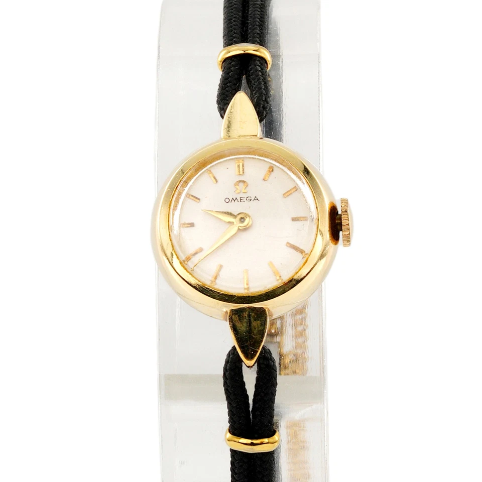 Ladies Yellow Gold Filled Omega Vintage Watch Gold Stick Dial