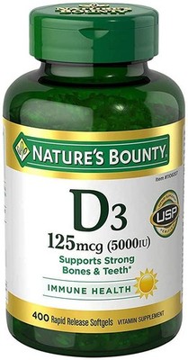 Nature's Bounty Immune Health Vitamin D3 400 Count (Pack of 1), Multi-colored 