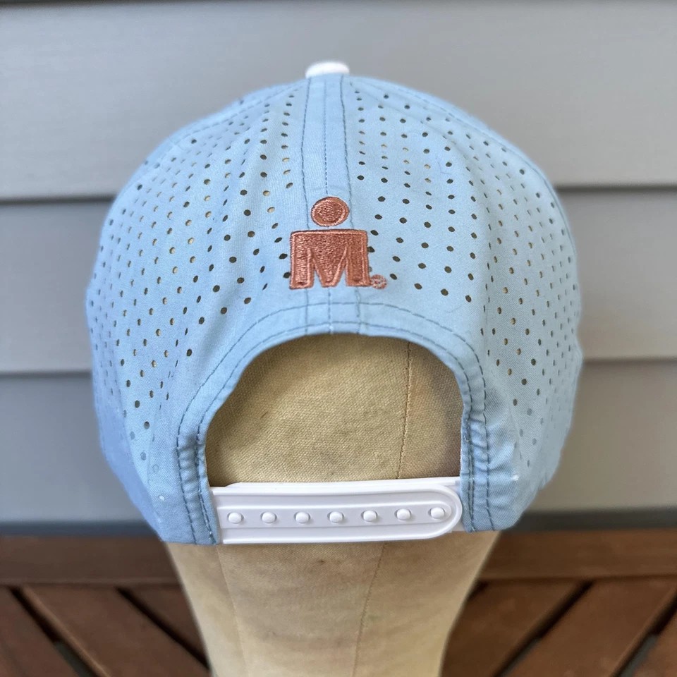 Gorra Ironman Snap Back para hombre talla única blanca azul triatlón rayas retro Foto 3 de 4