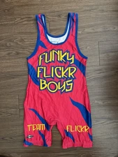 Super Rare OG Funky Flickr Boys Wrestling Singlet Size Medium