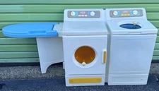 VTG Little Tikes 1989 Washer Dryer Laundry Center Ironing Board Kid Pretend Play