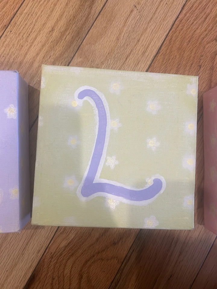Nursery Letters Blocks Room Decor Alex’s Pottery Barn Kids Baby - Image 3 of 4