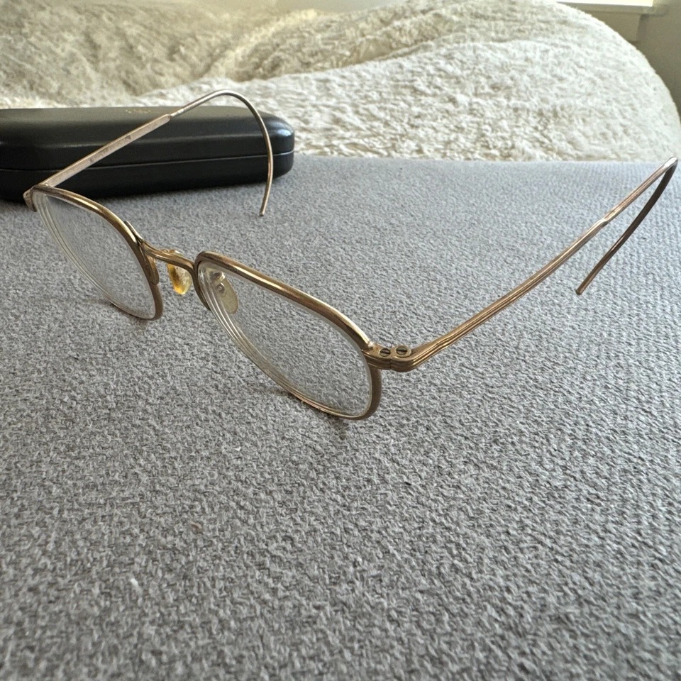 Armações de óculos American Optical AO 1-10 12K GF folheadas a ouro 6 1/2 vintage - Imagem 2 de 4