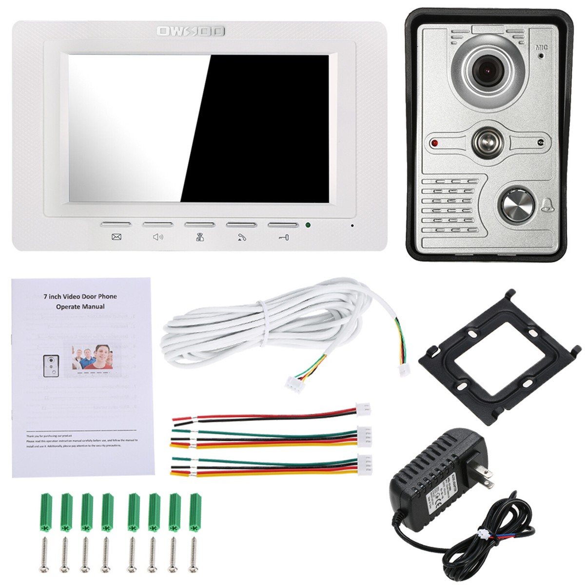 OWSOO inch Wired Video Doorbell Indoor with -CUT Rainproof F5L2