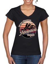 Let Our Classroom Adventure Begin Darker Colors Women Standard VNeck Tee