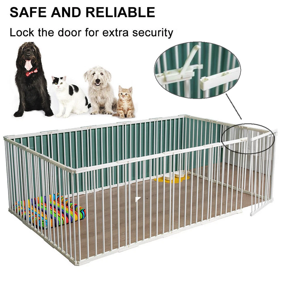8/10/12/14 Panels Pet Playpen Portable Dog Puppy Exercise Cage Play Fence Door - image 3 of 4