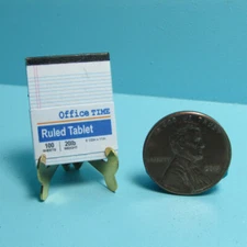 Dollhouse Miniature Replica Notepad Tablet with Lines Real Pages ans Sleeve