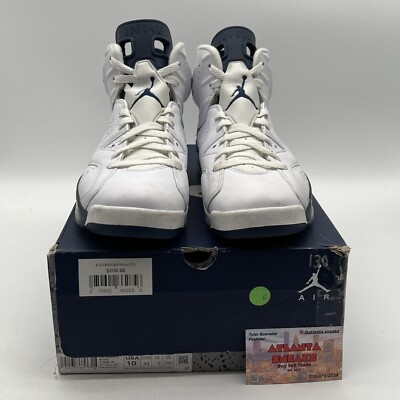 Size 10 - Jordan 6 Retro Midnight Navy White Leather (CT8529