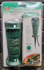 Commercial Electric 3 Outlet Power Stake With Outdoor Timer 182-208 2005 Sealed 