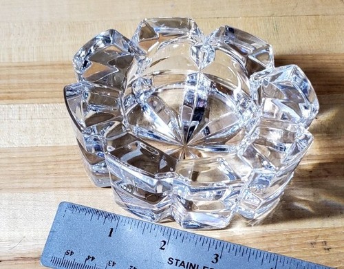 4" Mikasa Heavy Lead Crystal Oval Ashtray / Candle Holder - Picture 4 of 4