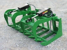 60" Dual Cylinder Root Grapple Bucket Attachment Fits John Deere Tractor Loader