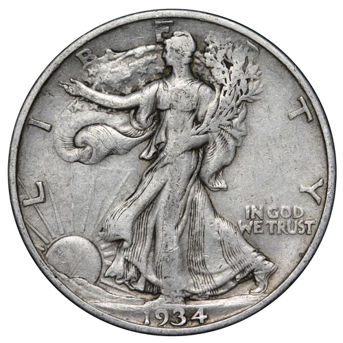 1934-D Walking Liberty Half Dollar In XF Condition