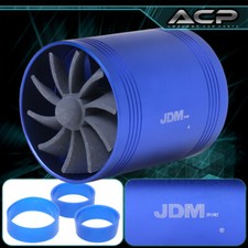 2.5 Inch Supercharger Power Air Intake Dual Fan Turbine Fuel Saver Turbo Blue 2.5 Inch Supercharger Power Air Intake Dual Fan Turbine Fuel Saver Turbo Blue