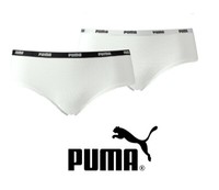 Puma - Damen Hipster Slip - 2Er Pack - Weiß - GrößE Xs / 36