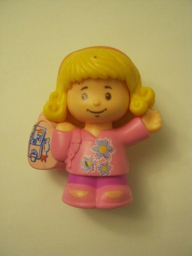 Mattel Little People School Girl In Pink Dress, 2016, 2 5/8" PVC (010-28)