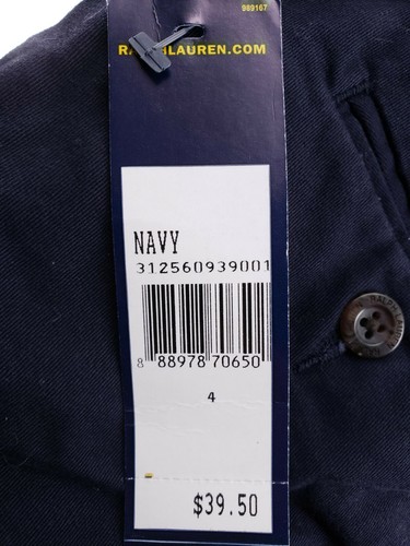 Polo Ralph Lauren Mädchen 4 Stretch Baumwolle Chino Hose verstellbare Taille Neu mit Etikett $ 39 - Bild 6 von 6