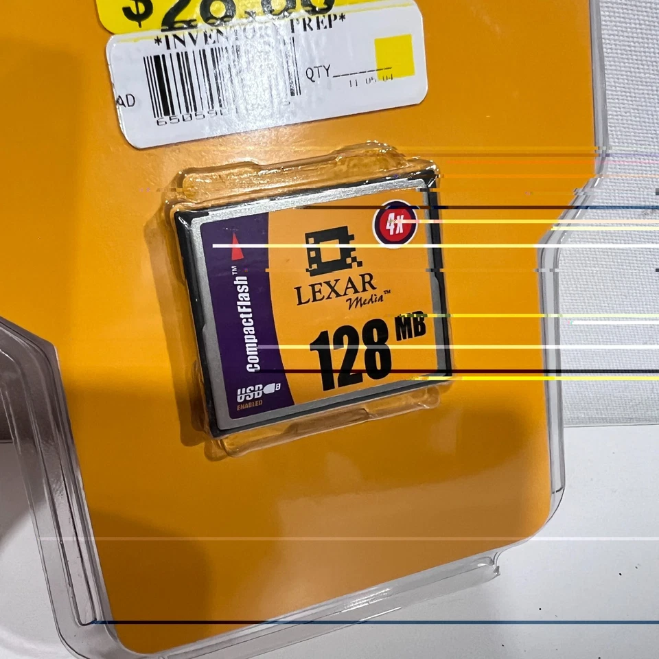 Lexar 128 MB 4x Speed Compact Flash Memory Card High Speed Series NEW Old Stock - Image 2 of 3