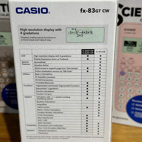 Casio Calculator School Scientific ClassWiz GCSE School FX-83GT CW Digital - Picture 8 of 44