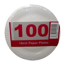 BRAND NEW  QUALITY VALUE WHITE DISPOSABLE PAPER PLATES 18cm / HIGH QUALITY 