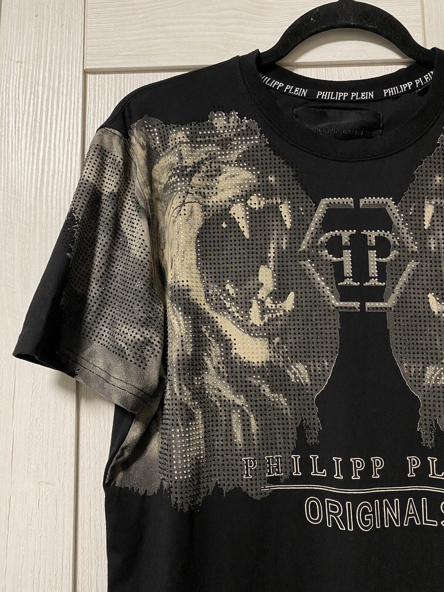 Tシャツ・カットソー Philipp Plein Short Sleeve Patches T-Shirt PHILIPP PLEIN MENS T-SHIRT VINTAGE SHORT SLEEVE RHINESTONES