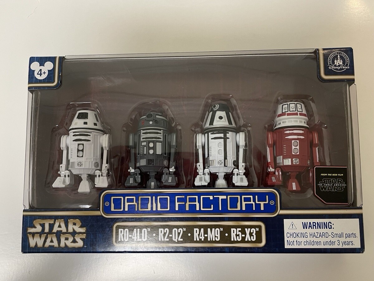 Disney Park Droid Factory 4 pack RO4LO, R2Q2, R4M9, R5X3 NEW