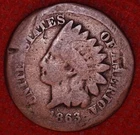 1863 Indian Head Cent Penny 1(C) Damage #121