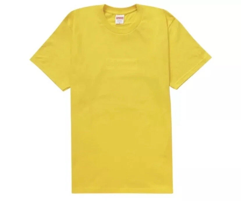 BOITE TONALE SUPREME LOGO TEE JAUNE TAILLE XL SS23 SEMAINE 1 (100 % AUTHENTIQUE)