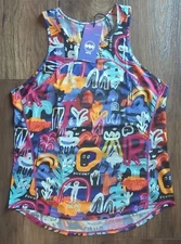 Janji Women's Helio Tech Tank Colorful Design Mt Merapi Size XS NWT Retail $58