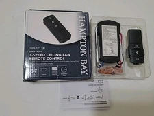 Hampton Bay Universal 3-speed Ceiling Fan Remote Control with Dimming Black Obox