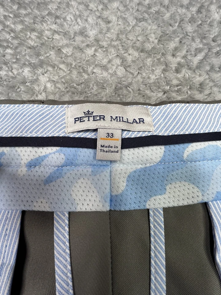 Peter Millar Crown Salem Performance Golf Chino Shorts Gray Size 33 Men 7" - Image 2 of 4