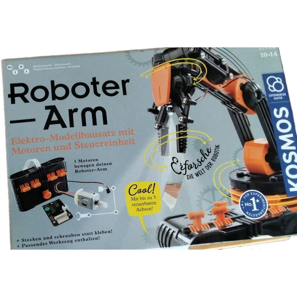 KOSMOS Roboter-Arm Modellbausatz mit Motoren und Steuereinheit neu in OVP - Bild 1 von 1
