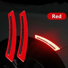 2Pcs Car Wheel Eyebrow Fender Reflective Stickers Decals Carbon Fiber Strip
